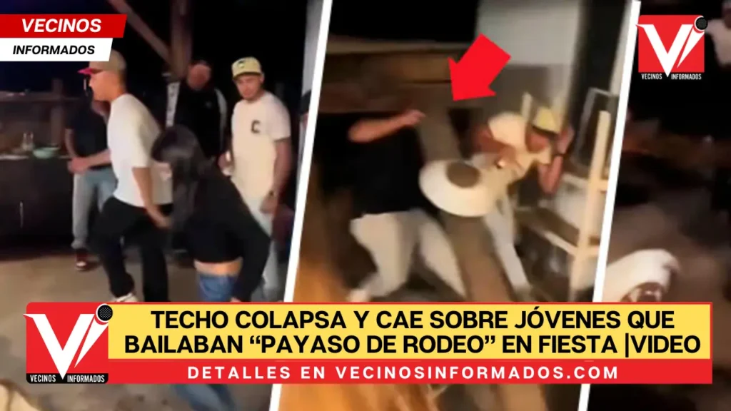 Techo colapsa y cae sobre jóvenes que bailaban “Payaso de rodeo” en fiesta