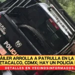 Tráiler arrolla a patrulla en la alcaldía Iztacalco, CdMx; hay un policía muerto