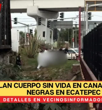 Hallan cuerpo sin vida en canal de aguas negras en Ecatepec