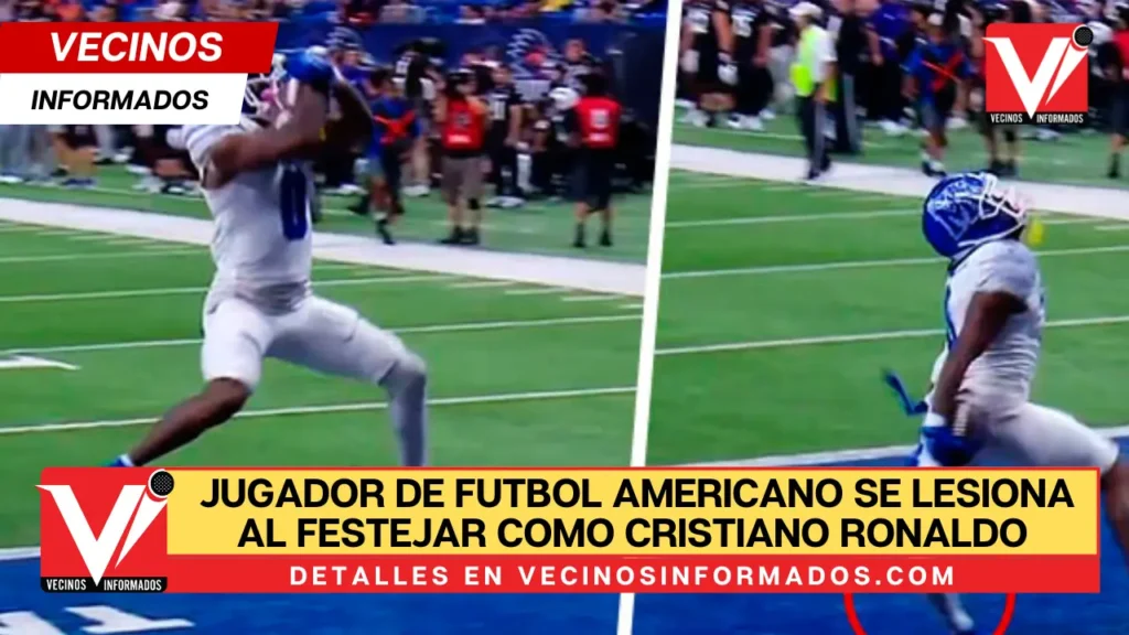 Jugador de futbol americano se lesiona al festejar como Cristiano Ronaldo |VIDEO