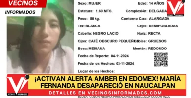 ¡Activan Alerta Amber en Edomex! María Fernanda desapareció en Naucalpan;