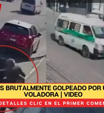 Abuelito es brutalmente golpeado por una llanta voladora | VIDEO