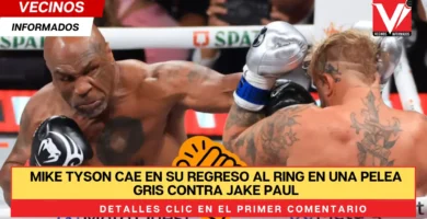 Mike Tyson cae en su regreso al ring en una pelea gris contra Jake Paul