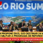 Sheinbaum propone en el G20 destinar 24 mil mdd del gasto militar a programa de reforestación