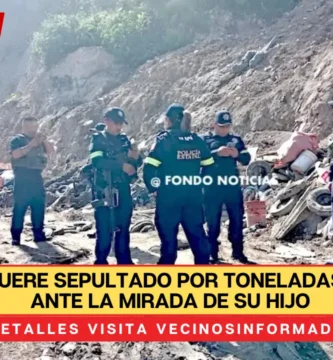 TRAGEDIA. Hombre muere sepultado por toneladas de rocas ante la mirada de su hijo