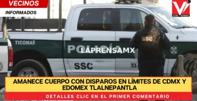 Amanece cuerpo con disparos en límites de CDMX y Edomex