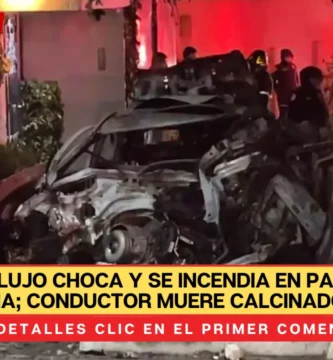 Auto de lujo choca y se incendia en Paseo de la Reforma; conductor muere calcinado | VIDEO