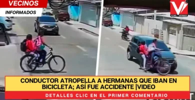 Conductor atropella a hermanas que iban en bicicleta; así fue accidente |VIDEO