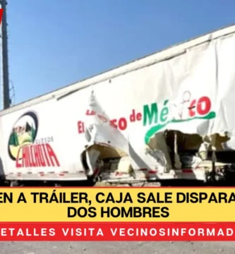 Impacta tren a tráiler, caja sale disparada y mata a dos hombres en Monterrey