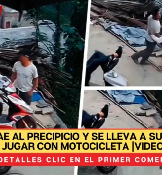 Hombre cae al precipicio y se lleva a su amigo por jugar con motocicleta |VIDEO