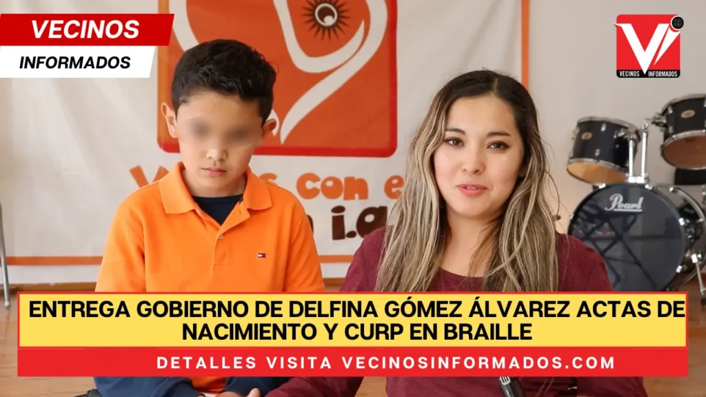 Entrega Gobierno de Delfina Gómez Álvarez Actas de Nacimiento y CURP en Braille a integrantes de “Vemos con el Corazón”