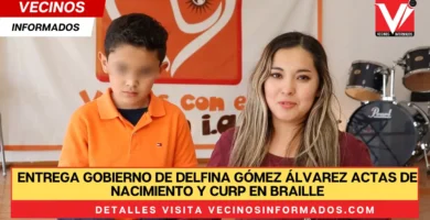 Entrega Gobierno de Delfina Gómez Álvarez Actas de Nacimiento y CURP en Braille a integrantes de “Vemos con el Corazón”