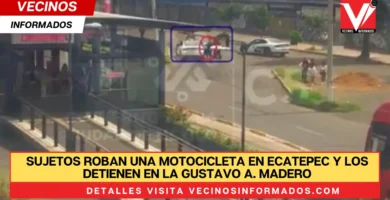 Sujetos roban una motocicleta en Ecatepec y los detienen en la Gustavo A. Madero