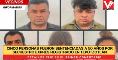 Cinco personas fueron sentenciadas a 50 años por secuestro exprés registrado en Tepotzotlán