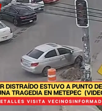 CONDUCTOR DISTRAÍDO ESTUVO A PUNTO DE PROVOCAR UNA TRAGEDIA