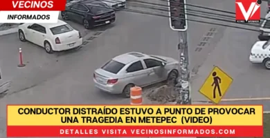 CONDUCTOR DISTRAÍDO ESTUVO A PUNTO DE PROVOCAR UNA TRAGEDIA