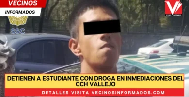 Detienen a estudiante con droga en inmediaciones del CCH Vallejo, de la UNAM, en la GAM