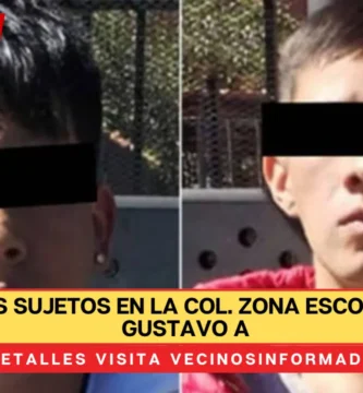Caen dos sujetos en la col. Zona Escolar en la Gustavo A. Madero