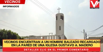 Vecinos encuentran a un hombre baleado recargado en la pared de una Iglesia de Cuautepec en Gustavo A. Madero