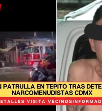 Incendian patrulla en Tepito tras detención de 2 narcomenudistas CDMX