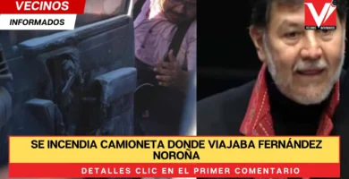 Se incendia camioneta donde viajaba Fernández Noroña