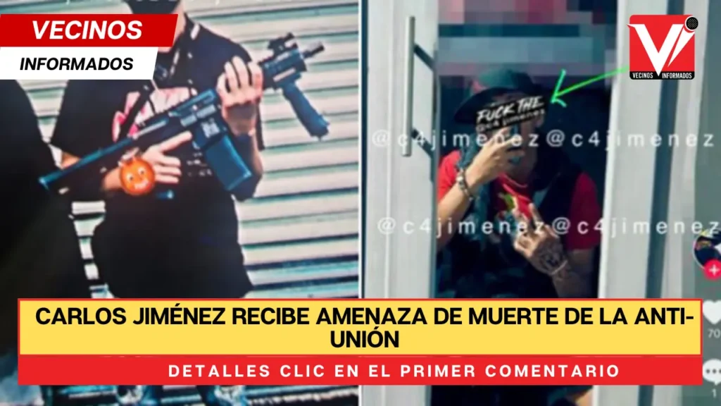 Carlos Jiménez recibe amenaza de muerte de la Anti-Unión