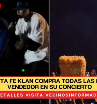 VIDEO Santa Fe Klan compra todas las botanas a vendedor en su concierto