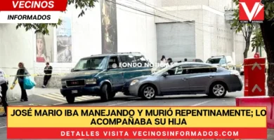 José Mario iba manejando y murió repentinamente; lo acompañaba su hija