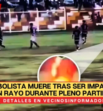 Futbolista muere tras ser impactado por un rayo durante pleno partido |VIDEO