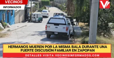 Hermanos mueren por la misma bala durante una fuerte discusión familiar en Zapopan