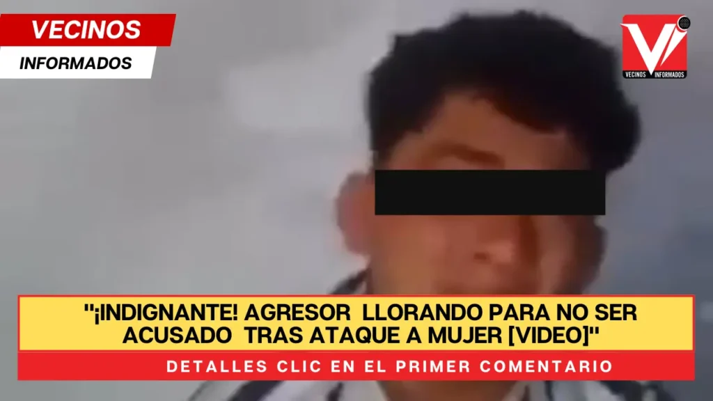 "¡Indignante! Agresor Llorando para no ser acusado Tras Ataque a mujer [VIDEO]"