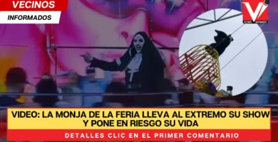 La monja de la feria lleva al extremo su show y pone en riesgo su vida en juego mecánico | VIDEO