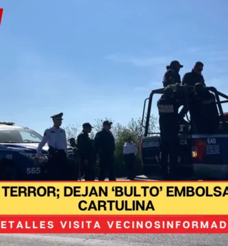 Mañana de terror; dejan ‘bulto’ embolsado con una cartulina