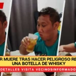 Influencer muere tras hacer peligroso reto… beber una botella de whisky