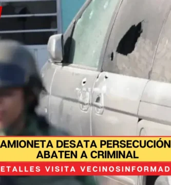 Robo de camioneta desata persecución y tiroteo; abaten a criminal
