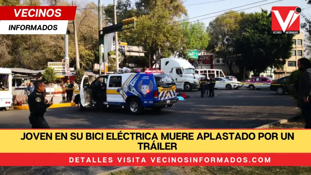 Joven en su bici eléctrica muere aplastado por un tráiler