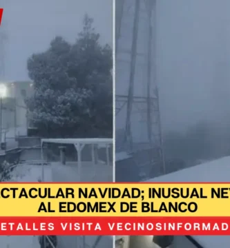 VIDEO: Espectacular Navidad; inusual nevada cubre al Edomex de blanco