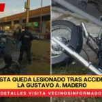 Motociclista queda lesionado tras accidentarse en la Gustavo A. Madero