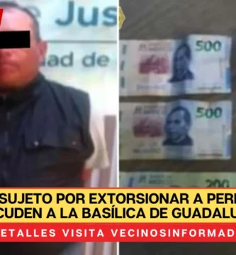 Detienen a sujeto por extorsionar a peregrinos que acuden a la Basílica de Guadalupe