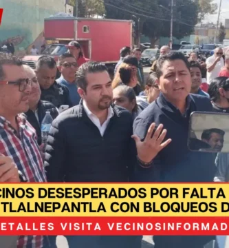 Al grito de “queremos agua”, vecinos de Tlalnepantla realizan bloqueo
