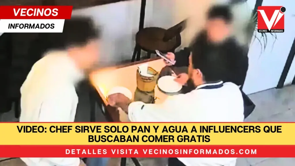 VIDEO «Muy bien, que se vayan a trabajar»: Chef sirve solo pan y agua a influencers que buscaban comer gratis