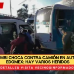 VIDEO: Combi choca contra camión en autopista de Edomex; hay varios heridos