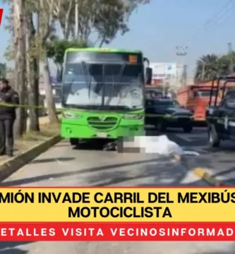 VIDEO: Camión invade carril del Mexibús y mata a motociclista