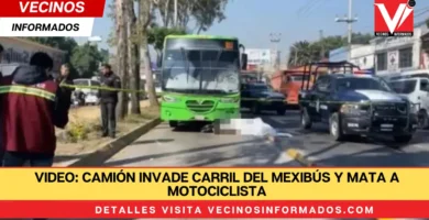 VIDEO: Camión invade carril del Mexibús y mata a motociclista