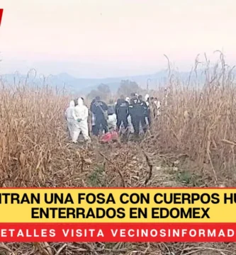Encuentran una fosa con cuerpos humanos enterrados en Edomex