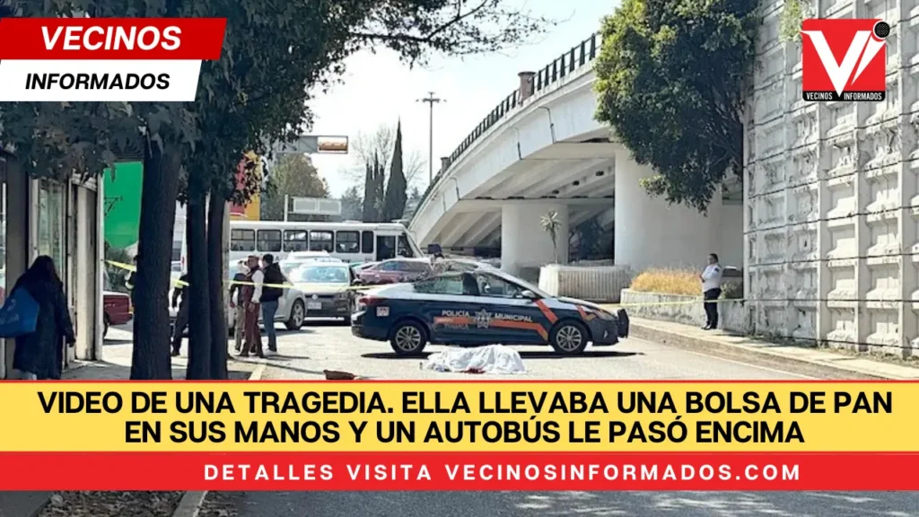 VIDEO DE UNA TRAGEDIA. Ella llevaba una bolsa de pan en sus manos y un autobús le pasó encima