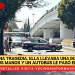 VIDEO DE UNA TRAGEDIA. Ella llevaba una bolsa de pan en sus manos y un autobús le pasó encima