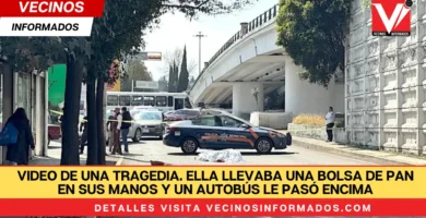 VIDEO DE UNA TRAGEDIA. Ella llevaba una bolsa de pan en sus manos y un autobús le pasó encima