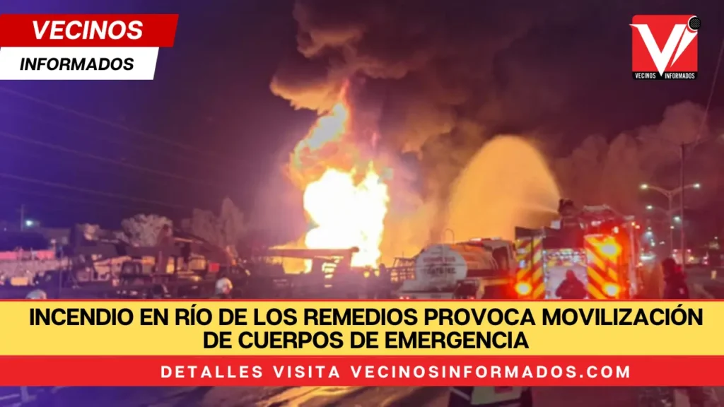 Incendio en Río de los Remedios provoca movilización de cuerpos de emergencia