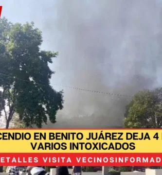 Fuerte incendio en Benito Juárez deja 4 muertos y varios intoxicados